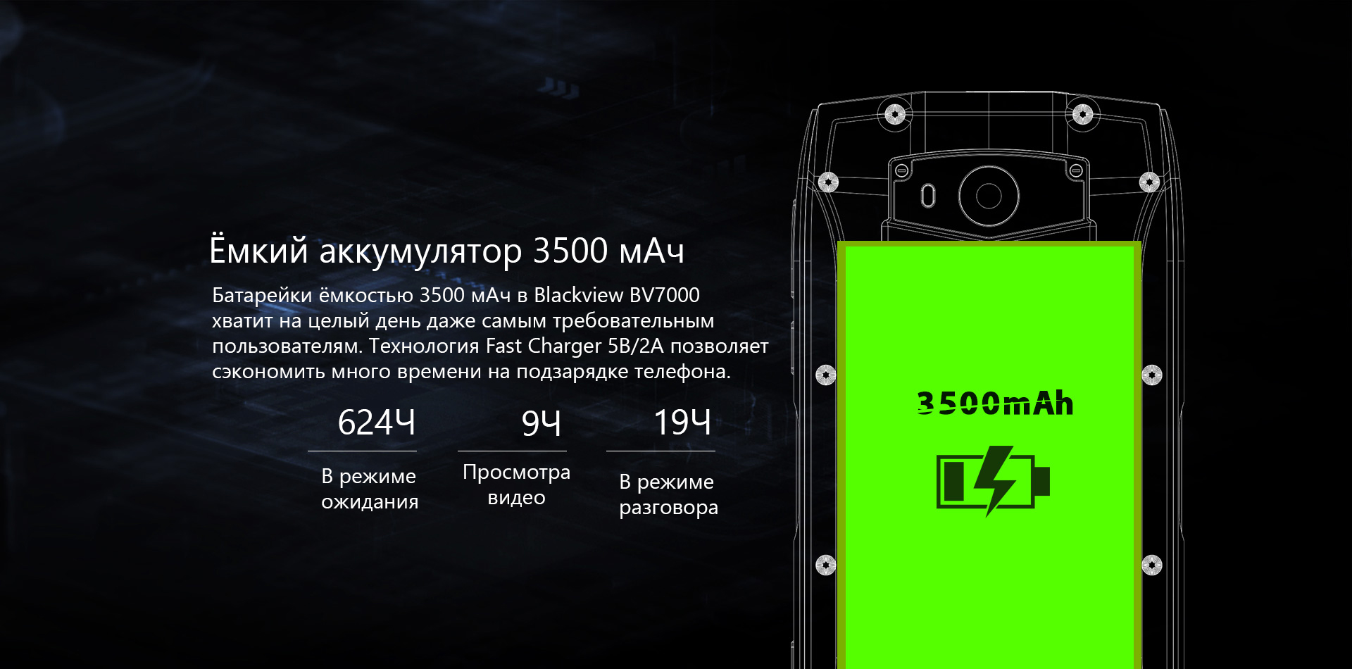 Аккумулятор для Blackview BV7000/Pro
