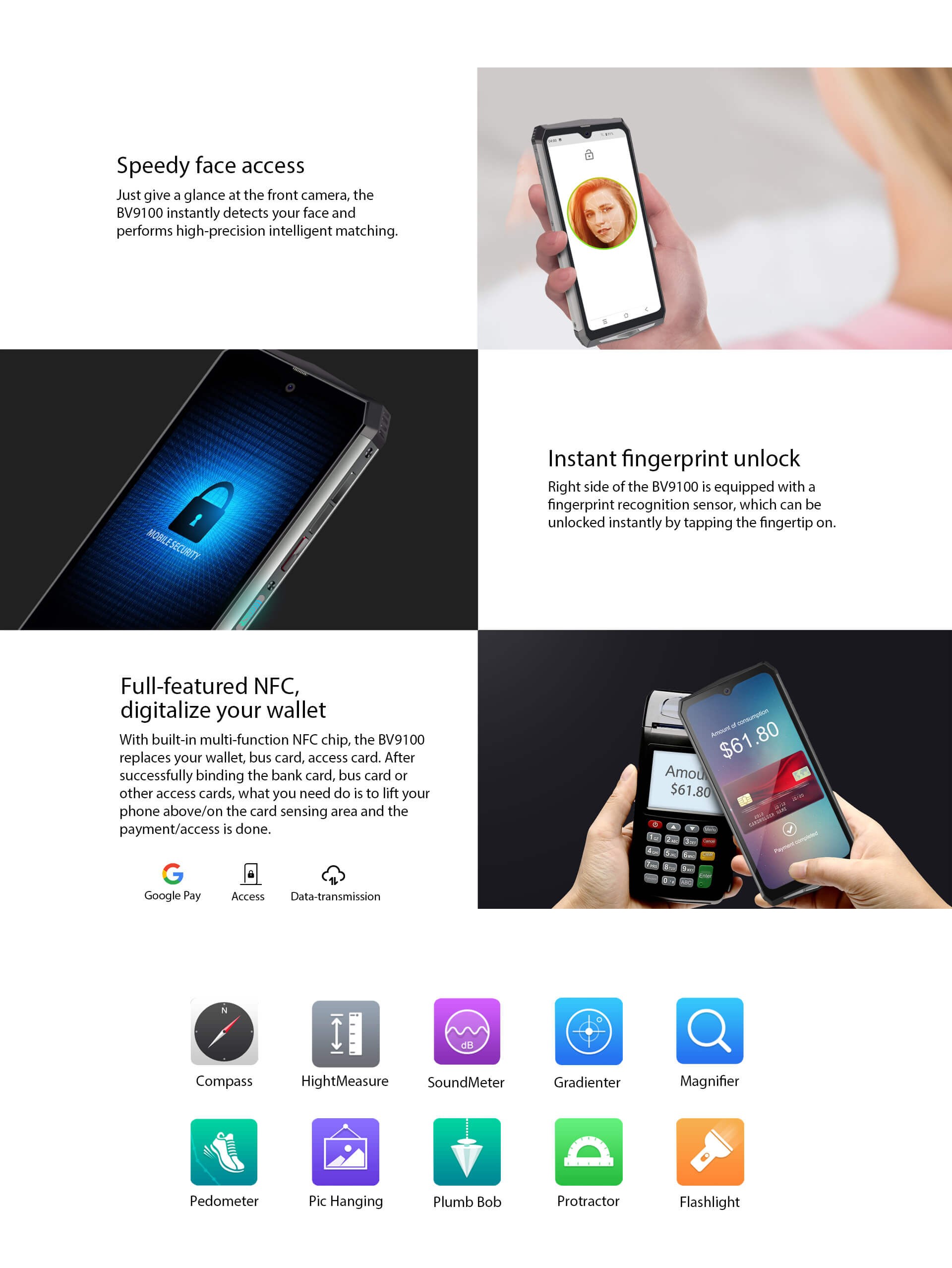 Функции операционной системы смартфона Blackview BV9100 Blackview BV9100 - функции